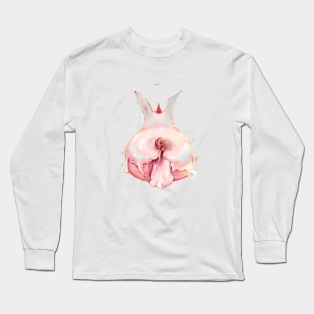 BunnyDonut Long Sleeve T-Shirt by Miya Gu Art